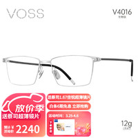 VOSS 芙丝 日本进口男款薄钛时尚休闲超轻生物钛超轻全框眼镜框V4016 C03 枪灰色