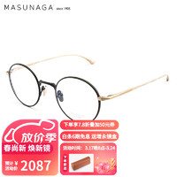 masunaga 增永眼镜男女款日本手工复古全框眼镜架配镜WRIGHT #39 黑+金