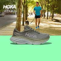 HOKA ONE ONE男款夏季邦代8公路跑鞋BONDI 8轻盈缓震回弹舒适防滑 墨橄榄绿/水星灰(拍大半码) 40.5