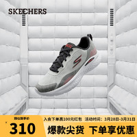 SKECHERS 斯凯奇 男子跑步鞋缓震运动鞋2023夏季220896 灰色/红色/GYRD 44.5