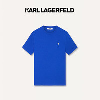 Karl Lagerfeld卡尔拉格斐轻奢老佛爷男装 24夏款KARL装饰修身圆领短袖T恤 宝蓝 54