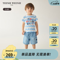 Teenie Weenie Kids小熊童装24夏季男宝宝航海风卡通可爱T恤 蓝色 80cm