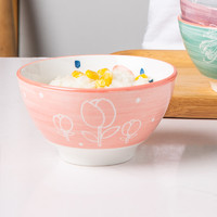 华青格 小清新粉色陶瓷碗家用2024碗饭碗菜盘碗碟自由组合 可微波使用