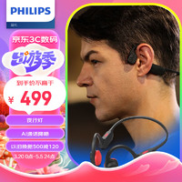 PHILIPS 飞利浦 骨传导蓝牙耳机运动无线耳机骨传导耳机跑步骑行TAA5608