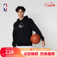 NBA 勇士队 库里 穿梭系列男子秋冬运动休闲连帽加绒卫衣外套 黑色 M