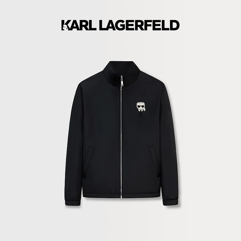 Karl Lagerfeld卡尔拉格斐23冬经典立领老佛爷男装夹克棉服外套 9544 黑色 54