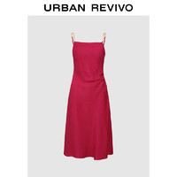 UR2024夏季女装气质侧捏褶肩带金属链条连衣裙UWG740073 玫红色 L