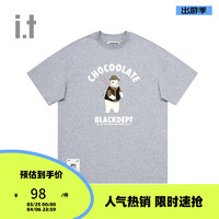 :CHOCOOLATE it 男装短袖T恤新品休闲活力北极熊印花U02K GY2/花灰色 3XL
