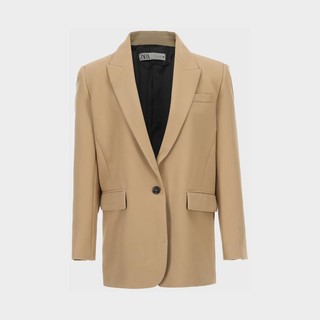 ZARA 女士摩登潮酷修身垫肩西服