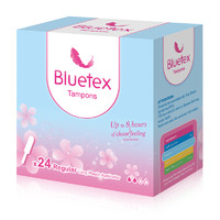 88VIP：Bluetex 藍寶絲 長導管衛生棉條普通流量24支*1盒導管式德國進口