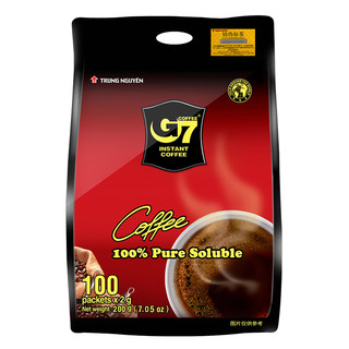 g 7 coffee B越南进口G7黑咖啡速溶咖啡粉提神学生美式咖啡100包袋装