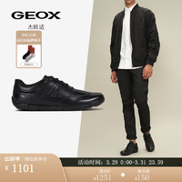 GEOX杰欧适男鞋春季经典款商务纯色舒适圆头运动休闲鞋U023BA 黑色C9999 40