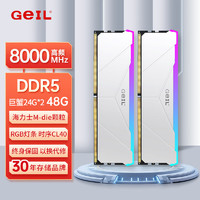 GeIL 金邦 48G（24G*2） DDR5-8000  臺式機電腦內存條 巨蟹RGB燈條系列白色