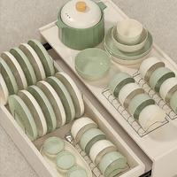 碗碟套装家用奶油风碗筷盘子组合高颜值饭碗餐具套装