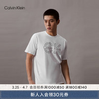 Calvin Klein Jeans24春夏男士休闲通勤经典字母印花纯棉短袖T恤40BC808 YAA-月光白 S