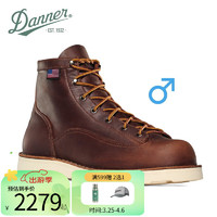 DANNER 都市户外休闲Bull Run真皮男手工防滑耐磨中高帮工装靴 15552-棕咖-男EE宽版-圆头 41