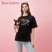 Juicy Couture 橘滋 宇宙热恋Logo图案烫钻阔版女式T恤