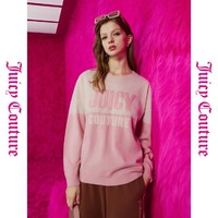 Juicy Couture 橘滋 草莓奶盖logo提花拼色女式毛衣