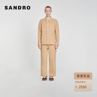 SANDRO2024春夏男装法式休闲合体牛仔夹克外套上衣SHPBL00756 米黄色 XS