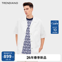 TRENDIANO莱赛尔牛仔衬衫2024年春季轻盈休闲上衣外套男 白色 XL