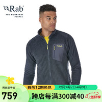 Rab 睿坡 男式Alpha Flash保暖抓绒卫衣户外运动防风轻质舒适273g QIO-22 黑灰色/BE