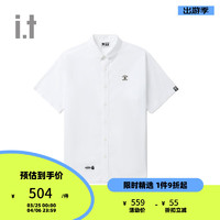 fingercroxxit 男装宽松短袖衬衫2024春夏休闲基础上衣00391X WHX/白色 M