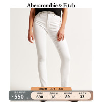 Abercrombie & Fitch 女装 24春夏美式时尚休闲高腰紧身九分牛仔裤 358447-1 白色 26R (160/66A)