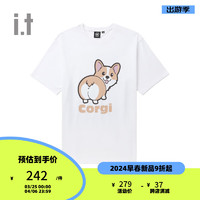 UNDER GARDEN it  男装短袖T恤2024春夏趣味可爱卡通印花00585XM WHY/白色 XL