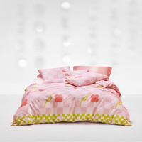 LOVO罗莱生活旗下品牌  床上三/四件套全棉卡通被套床单双人床 小红FA 1.2米床(适配150x215被芯)三件套