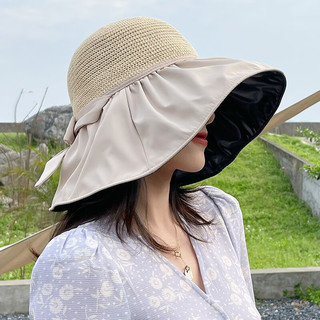 女士渔夫帽 可折叠防晒沙滩草帽