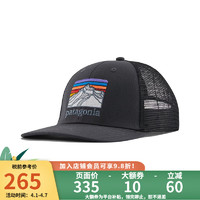 Patagonia巴塔哥尼亚Line Logo Ridge卡车司机帽鸭舌帽网眼透气 38285 INBK-墨黑色 One Size