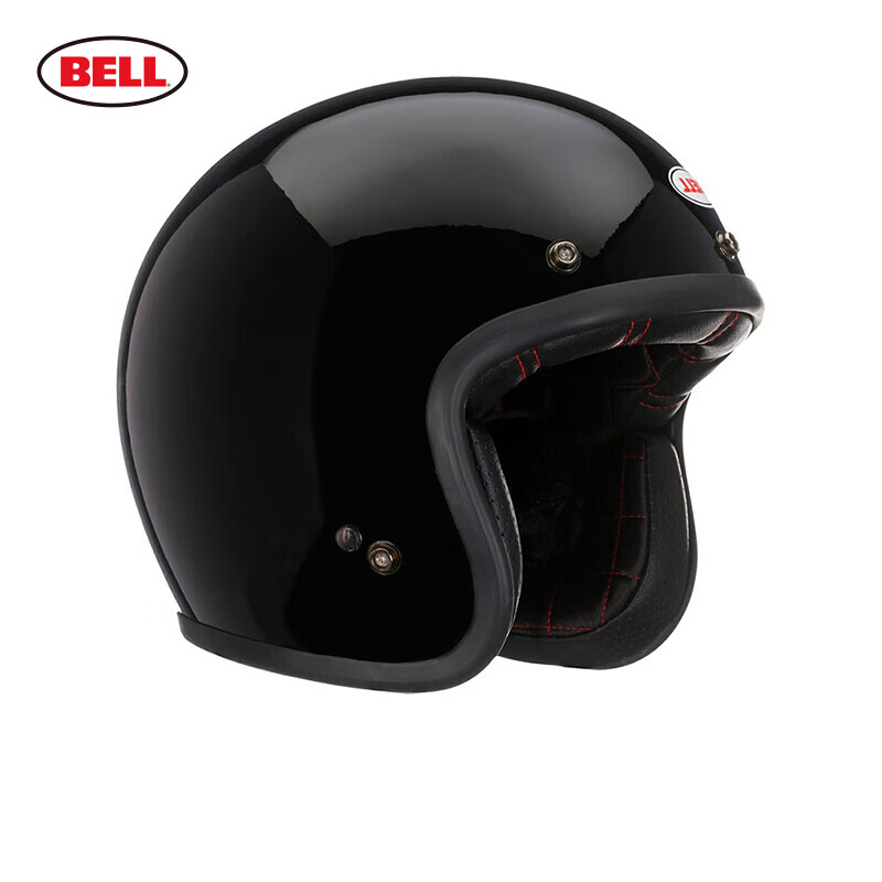 BELL贝尔摩托车头盔男女复古半盔机车骑行骑士装备 Custom500-亮黑色 2XL