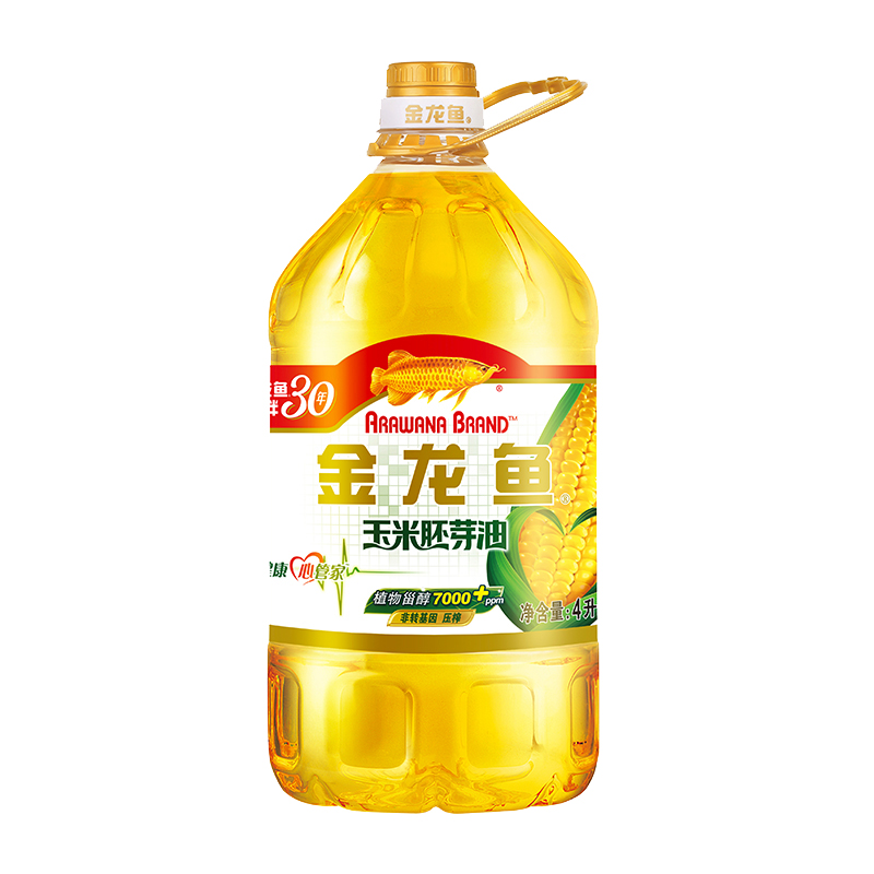 金龙鱼 玉米胚芽油4L玉米油非转基因压榨一级