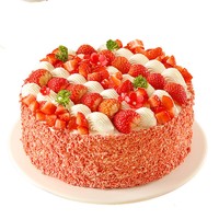 味多美 新鲜蛋糕 蛋糕 北京同城配送 水果蛋糕 天然奶油蛋糕  草莓丝绒蛋糕 原味蛋糕杂果夹心 直径15cm