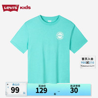 Levi's 李维斯 童装男童纯棉短袖T恤2024夏季吸湿透气儿童上衣 鹦鹉绿 160/76