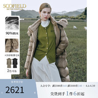 【90%鹅绒】Scofield女装狐狸毛领时尚中长款羽绒服