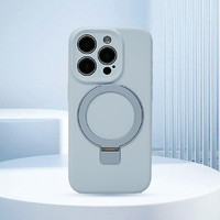 閃極 iPhone液態硅膠支點手機殼 iPhone15Plus 莫蘭迪粉