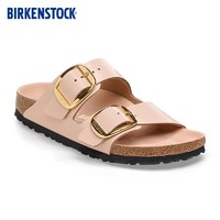 BIRKENSTOCK勃肯软木拖鞋大巴扣女款双带拖鞋Arizona系列 米色/米粉色窄版1026553 36