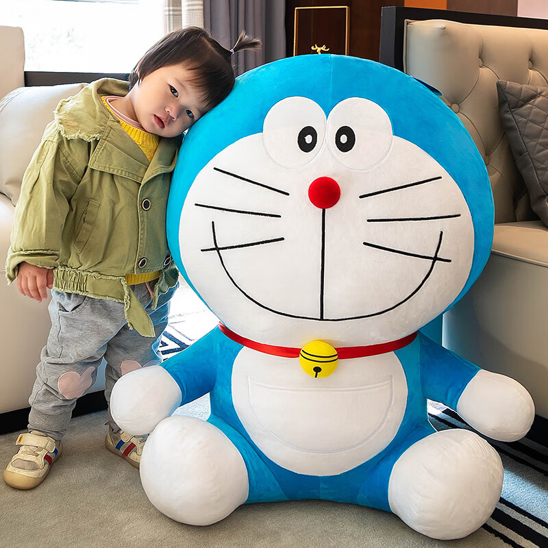 伊美娃娃哆啦A梦公仔机器猫毛绒玩具抱枕儿童玩偶女孩 机器猫微笑50cm