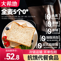 大希地0脂肪全麦面包片早餐面包代餐食品粗粮0蔗糖吐司面包 全麦代餐面包1KG(20袋)*2