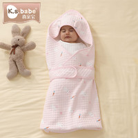 喜亲宝 新生儿抱被产房包巾夏季婴儿抱被防惊跳襁褓睡袋90*90cm粉色小兔