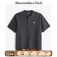 Abercrombie & Fitch 男装女装情侣装 24春夏新款小麋鹿亨利式T恤358178-1