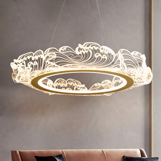 凯乔 创意海浪吊灯全铜现代新中式客厅餐厅个性设计师中国风