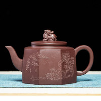 尊壶宜兴紫砂壶手工茶具四方器茶壶大容量礼盒茶器 八方狮尊360cc