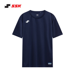 SSK 日本SSK短袖运动T恤男女成人儿童速干透气吸湿排汗跑步骑行户外 藏蓝色 O