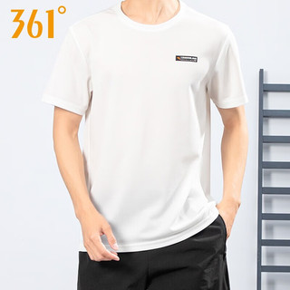 361° 男士短袖衣服运动服饰篮球服T恤，足球服跑步服健身服 -1羽白 S