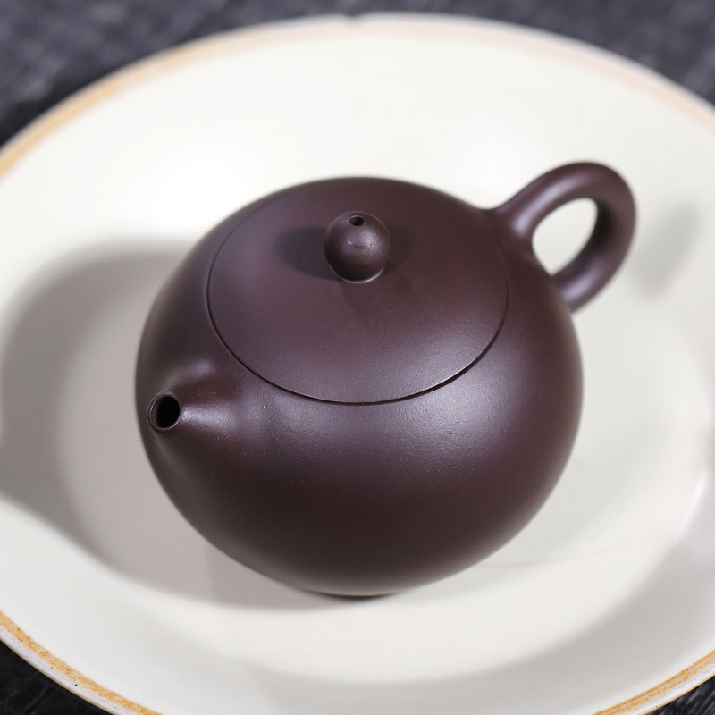 jiyang 吉羊 宜兴紫砂壶纯手工茶壶功夫茶具套装 百目紫泥卡盖西施壶200ml