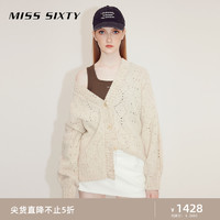 MISS SIXTY 针织外套女气质V领软糯显瘦氛围感慵懒风简约纯色毛衣