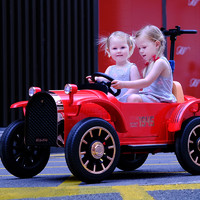 BEIDUOQI 貝多奇 親子車 兒童電動親子車兒童電動車四輪可坐兒童電動汽車兒童汽車可坐人玩具車可坐人兒童車四輪紅色