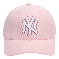MLB 官方经典NY LA棒球帽男女情侣款四季遮阳帽户外运动休闲鸭舌帽 粉NY F